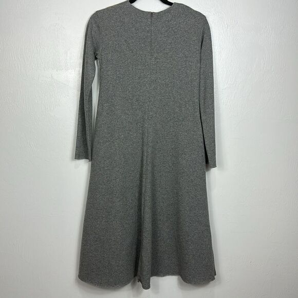 Unlabel Gray Wool Blend Long Sleeve Fit & Flare Dress Size S - Picture 5 of 13